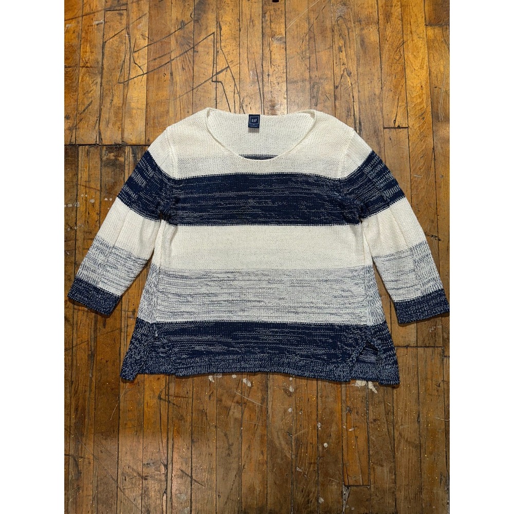 Gap Sweater Women's Size XL Multi Striped‎ Knit Classic Long Sleeve Pullover